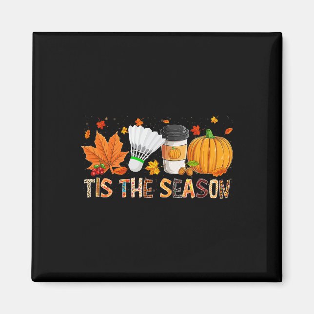 Aimant Saison Leopard Citrouille Badminton Halloween Fall (Devant)