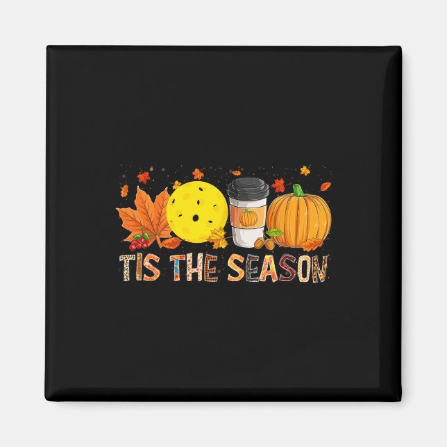 Aimant Saison Leopard Citrouille Pickleball Halloween Fa (Devant)