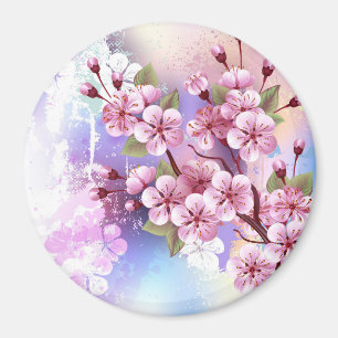 Aimant Sakura rose sur la peinture Arrière - plan