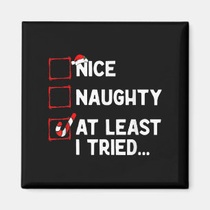 Aimant Sale Liste Naughty Nice Au Moins J'ai Essayé Noël