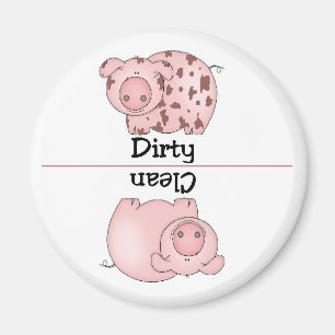 Aimant sale propre de lave-vaisselle de porc