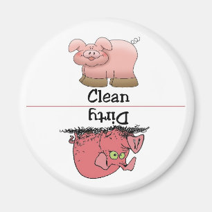 Aimant sale propre de lave-vaisselle de porc