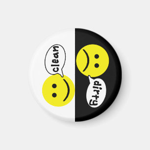 Aimant SALE PROPRE de lave-vaisselle de visage