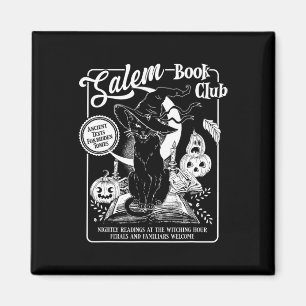 Aimant Salem Witch Bookish Retro Halloween Blac