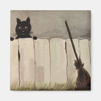 Aimant Salle de bain de la sorcière de chat noir