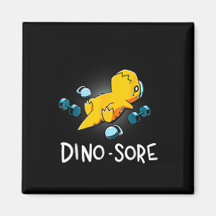 Aimant Salle de sport drôle de dinosaure Fitness Levage 