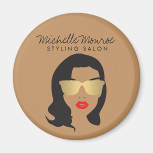 Aimant Salon De Coiffure, Styliste, Belle Fille Tan/Brown