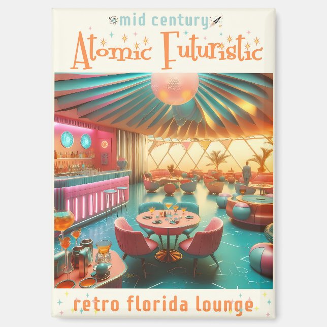 Aimant Salon Floridien Rétro Futuriste Atomique (Recto)