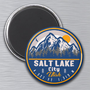 Aimant Salt Lake City Utah Ski Souvenir Retro Vintage 80s