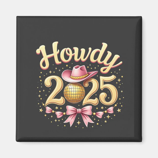 Aimant Salut 2025 Nouvel An Cowboy Western  (Devant)