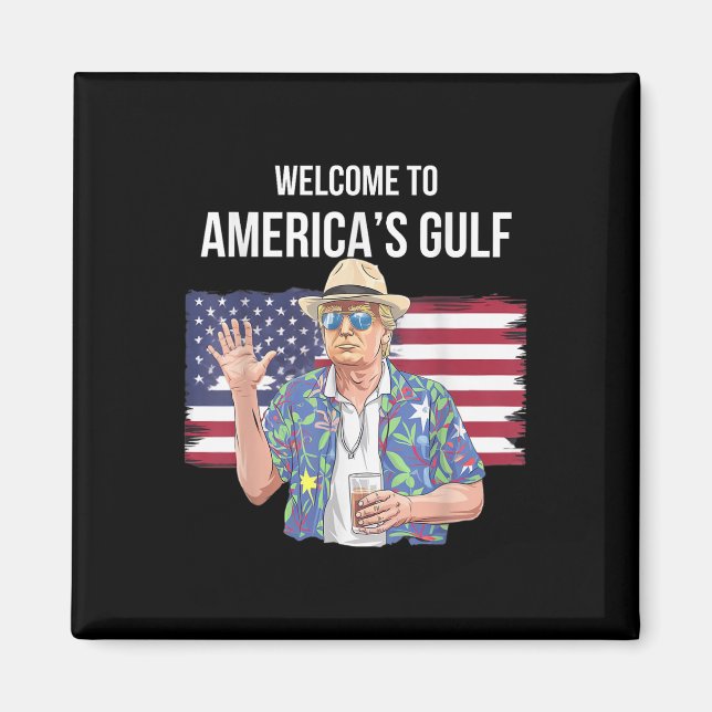 Aimant Salutation De Gulf Beach Of America Patriotic (Devant)