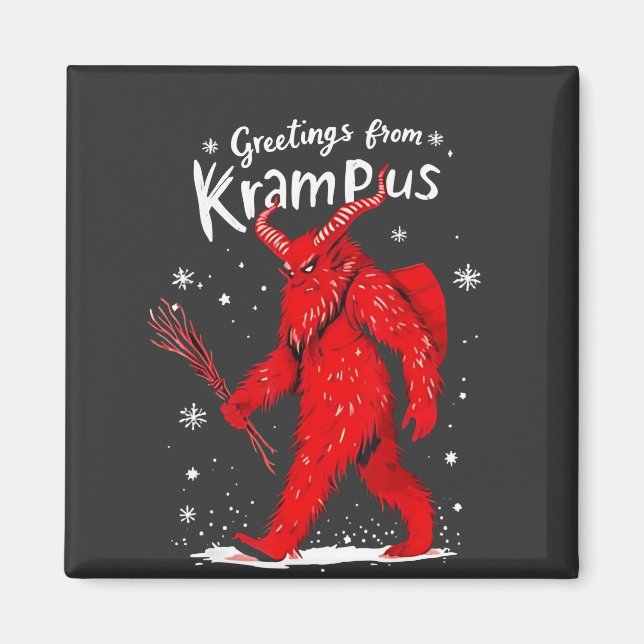 Aimant Salutation de Noël de Krampus Xmas (Devant)