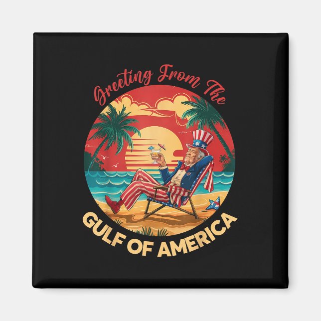 Aimant Salutation Du Golfe De L'Amérique Trump Patrio (Devant)