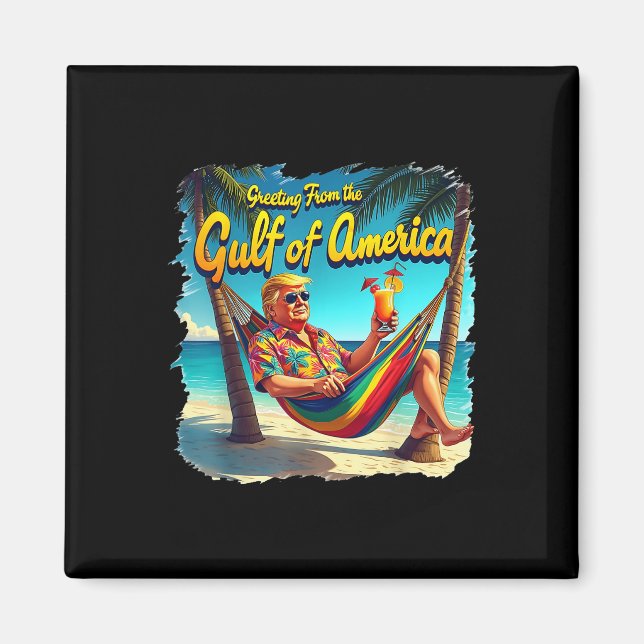 Aimant Salutation Du Golfe De L'Amérique Trump Patrio (Devant)