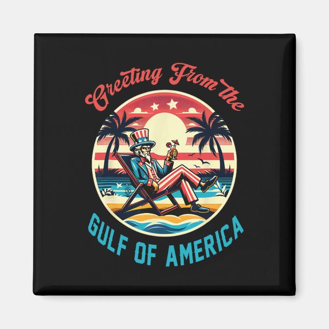Aimant Salutation Du Golfe De L'Amérique Trump Patrio (Devant)