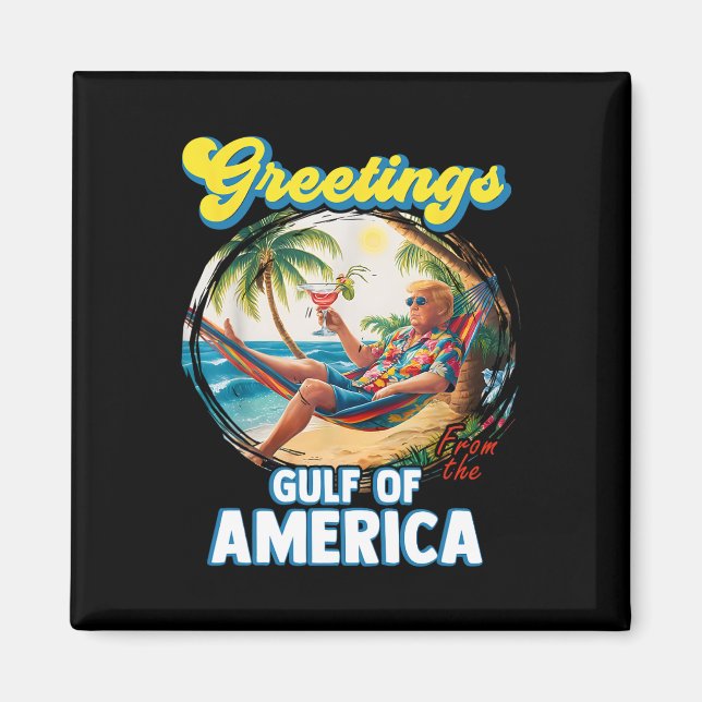 Aimant Salutation Du Golfe Des États-Unis Trump (Devant)