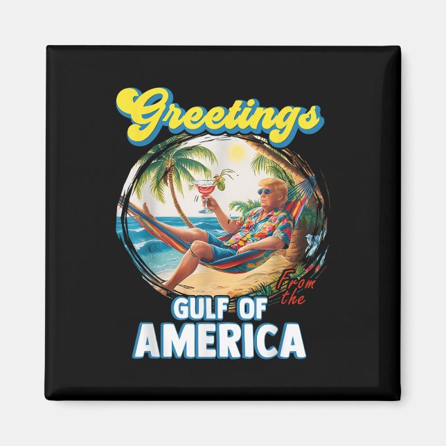 Aimant Salutation Du Golfe Des États-Unis Trump (Devant)