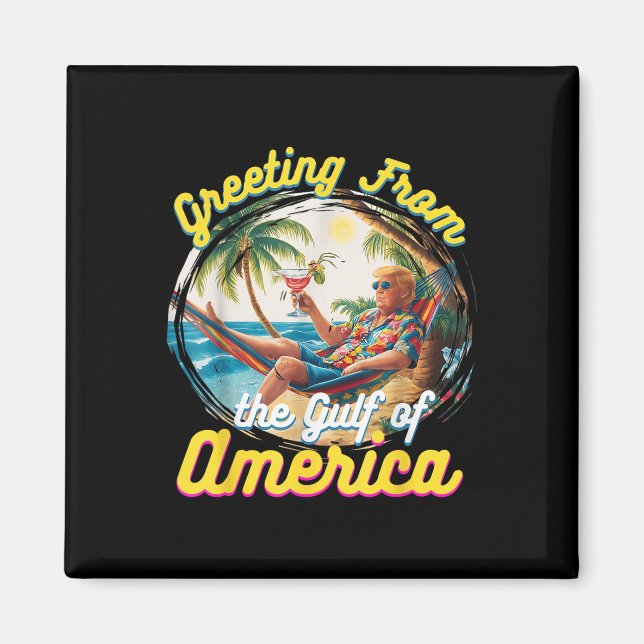 Aimant Salutation Du Golfe Des États-Unis Trump (Devant)