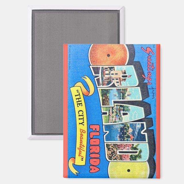 Aimant Salutation Vintage Orlando (Recto/Verso)