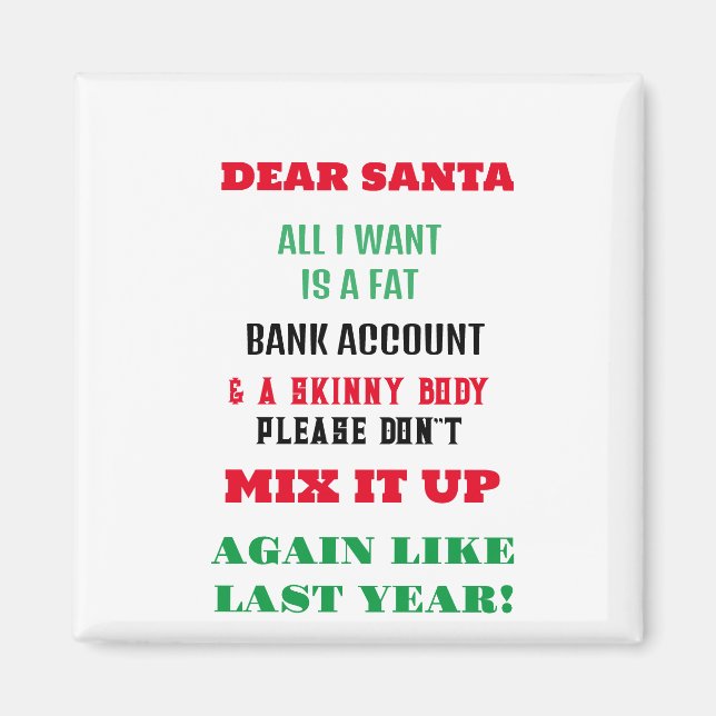 Aimant Salutations au Père Noël et voeux (Devant)