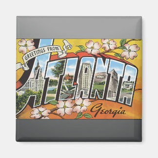 Aimant Salutations De Atlanta Georgia, Vintage