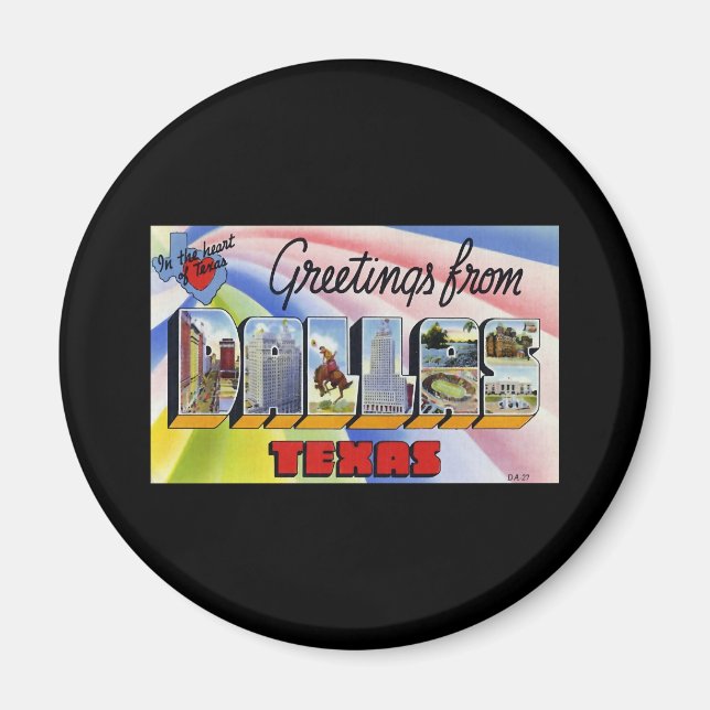Aimant Salutations de Dallas Texas (Devant)