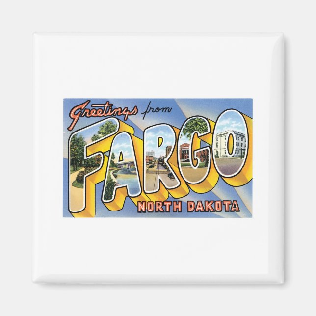 Aimant Salutations de Fargo, Dakota du Nord (Devant)