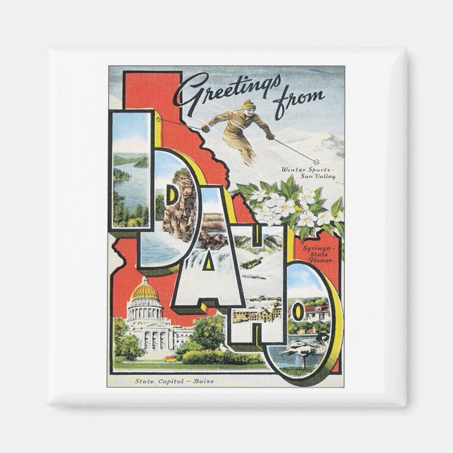 Aimant Salutations De Idaho (Devant)