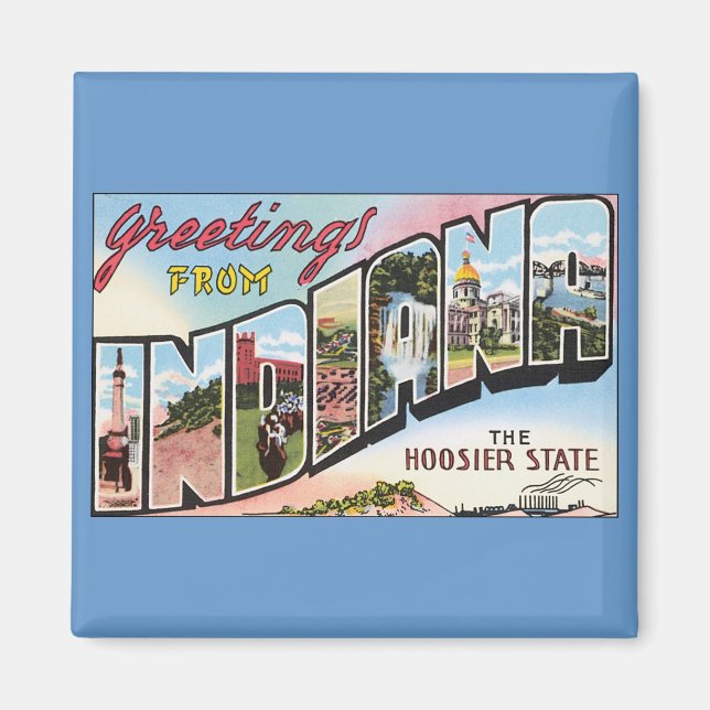 Aimant Salutations De Indiana ! (Devant)