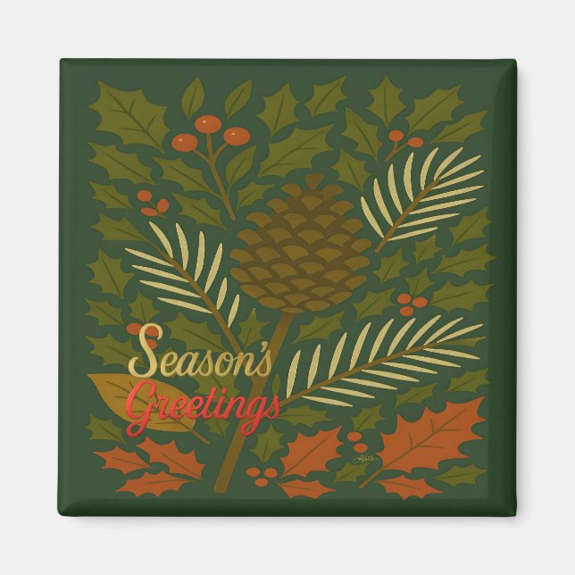 Aimant Salutations de la saison des vacances d'automne et (Devant)