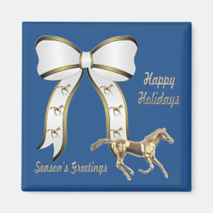 Aimant Salutations de la saison Western Gold Horse et Bow