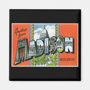 Aimant Salutations de Madison, le Wisconsin !