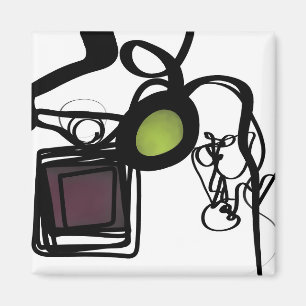 Aimant Salutations de Philydion : Abstrait noir & blanc