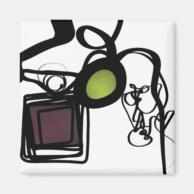 Aimant Salutations de Philydion : Abstrait noir & blanc (Devant)