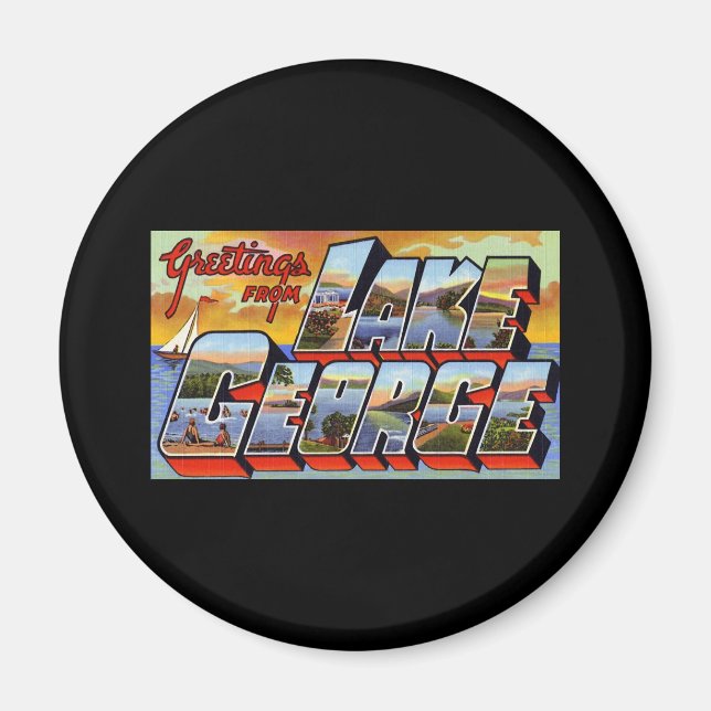 Aimant Salutations du lac George New York (Devant)