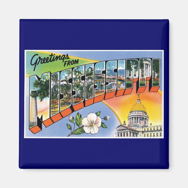 Aimant Salutations du Mississippi ! (Devant)