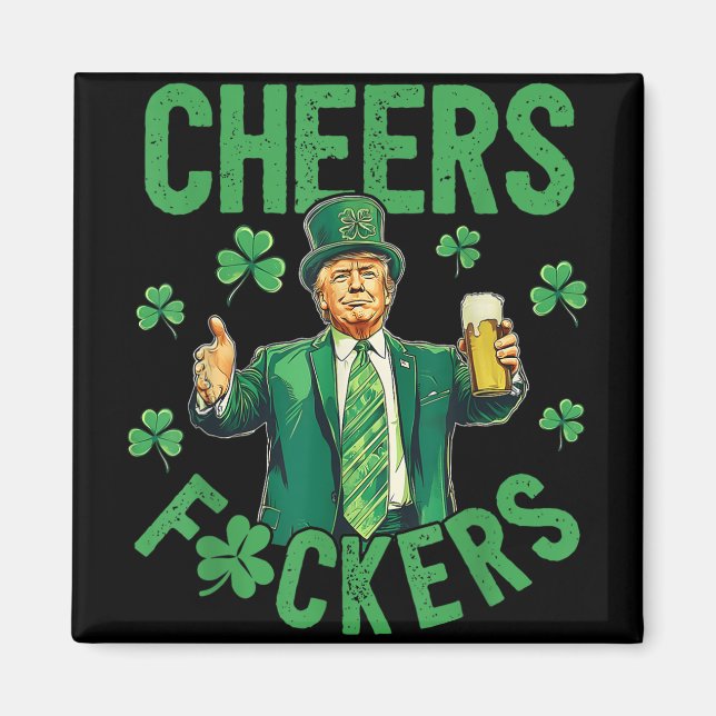 Aimant Salutations F.ckers Jour de la Saint Patrick drôle (Devant)