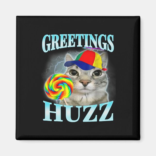 Aimant Salutations Huzz Funny Gen Z Gen Alpha Slang Mème (Devant)