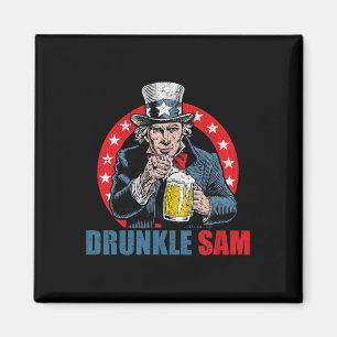 Aimant Sam ivre Drôle 4 juillet Oncle Sam Bière Usa D