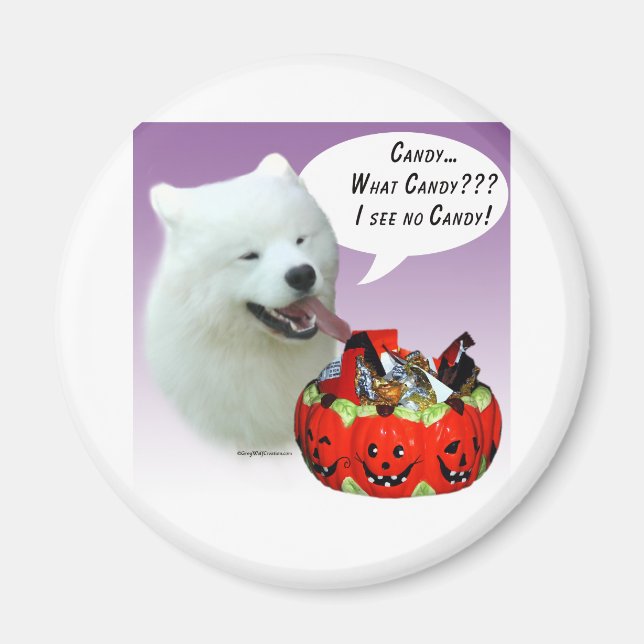 Aimant Samoyed Halloween Candy (Devant)