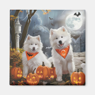 Aimant Samoyed Halloween Épouvantable