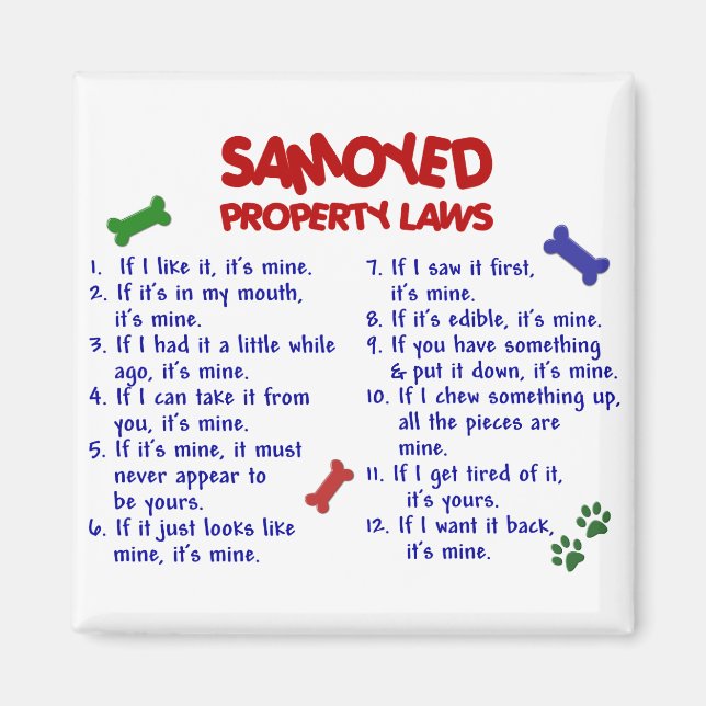 Aimant SAMOYED Property Laws 2 (Devant)