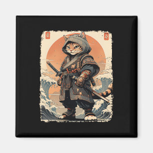 Aimant Samurai Chat Katana Full Gear Warrior Fighor Japan