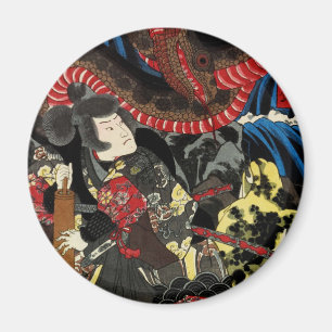 AIMANT SAMURAI COMBATTRE LE GÉANT SNAKE TOAD