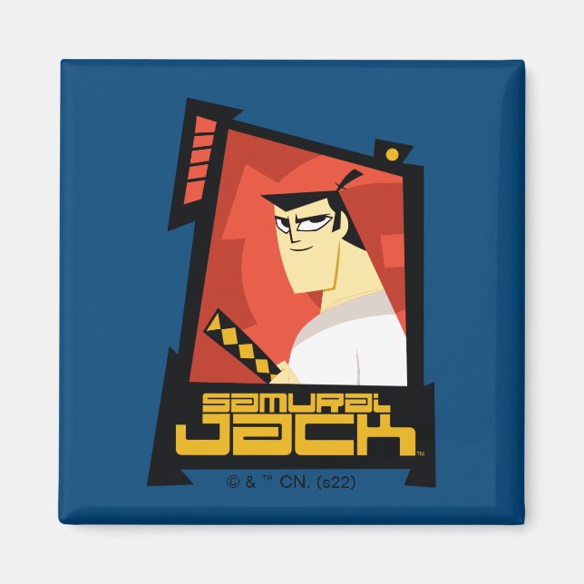 Aimant Samurai Jack Souriant Futuristic Frame Graphic (Devant)