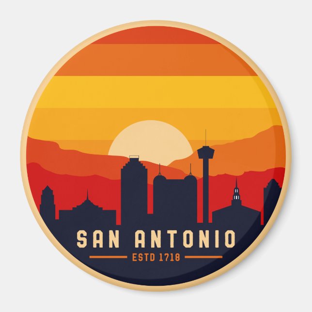 Aimant San Antonio Texas Skyline Cityscape (Devant)