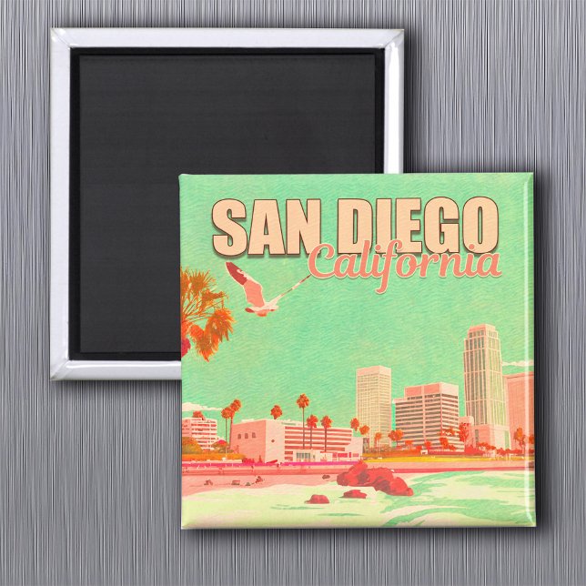 Aimant San Diego California Downtown Souvenirs 1950 (Créateur téléchargé)