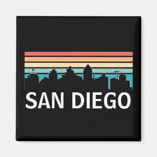 Aimant San Diego California Skyline Vintage voyage