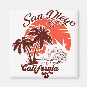 Aimant San Diego California Sunset Palm Trees Souvenirs