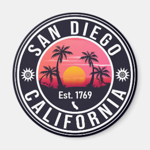 Aimant San Diego California Sunset Vacation Souvenirs 60s